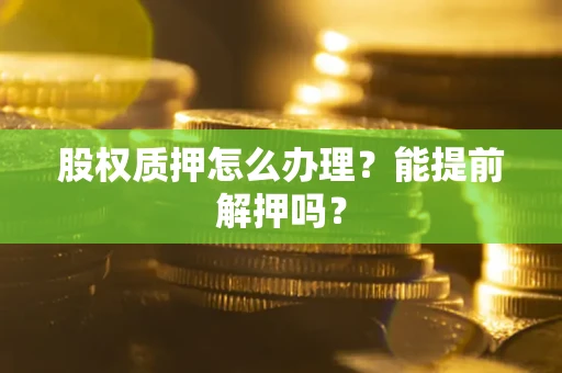 北京股权质押怎么办理？能提前解押吗？